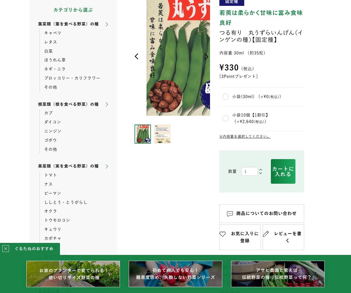 つる有り 丸うずらいんげん