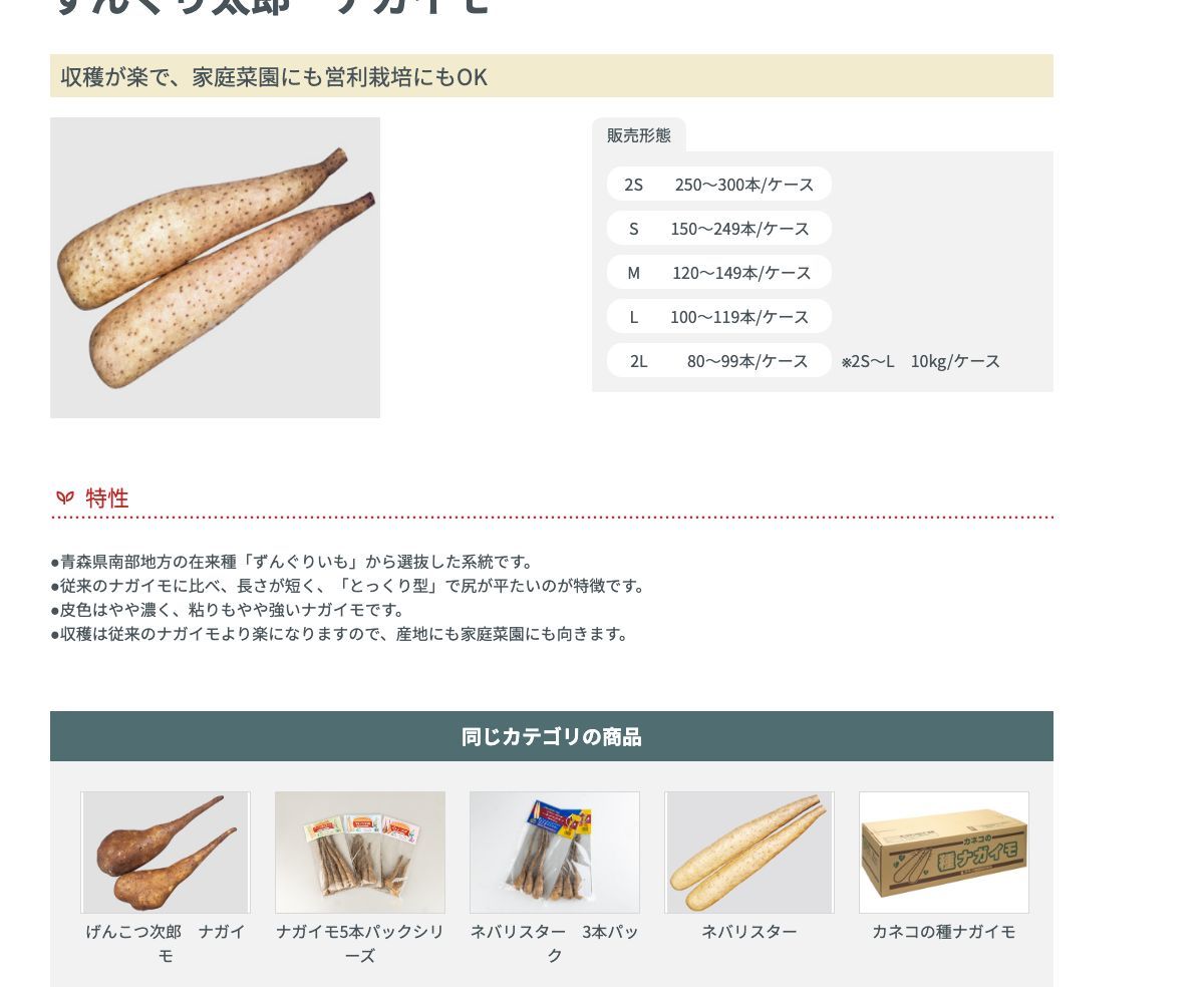 ずんぐり太郎 ナガイモ