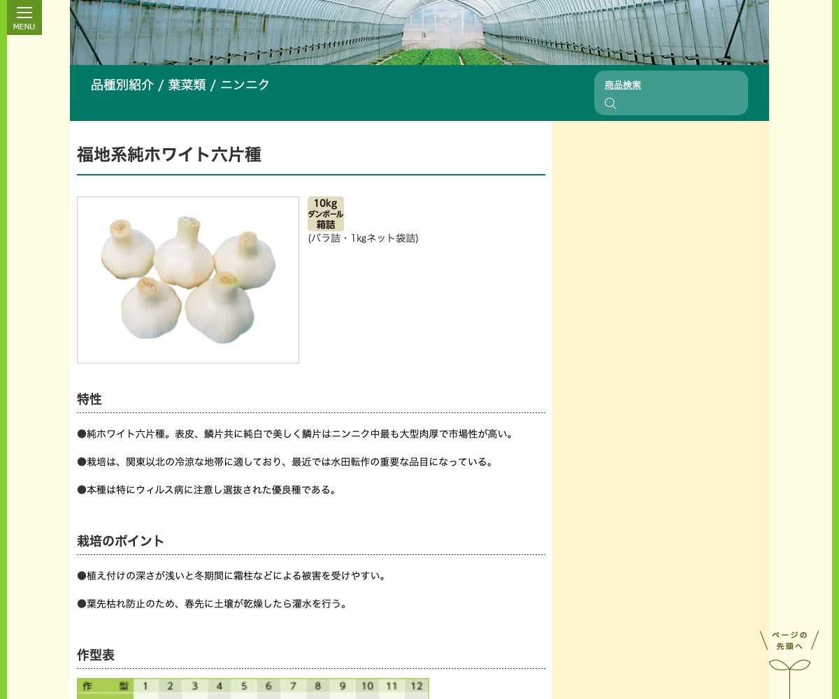 福地系純ホワイト六片種