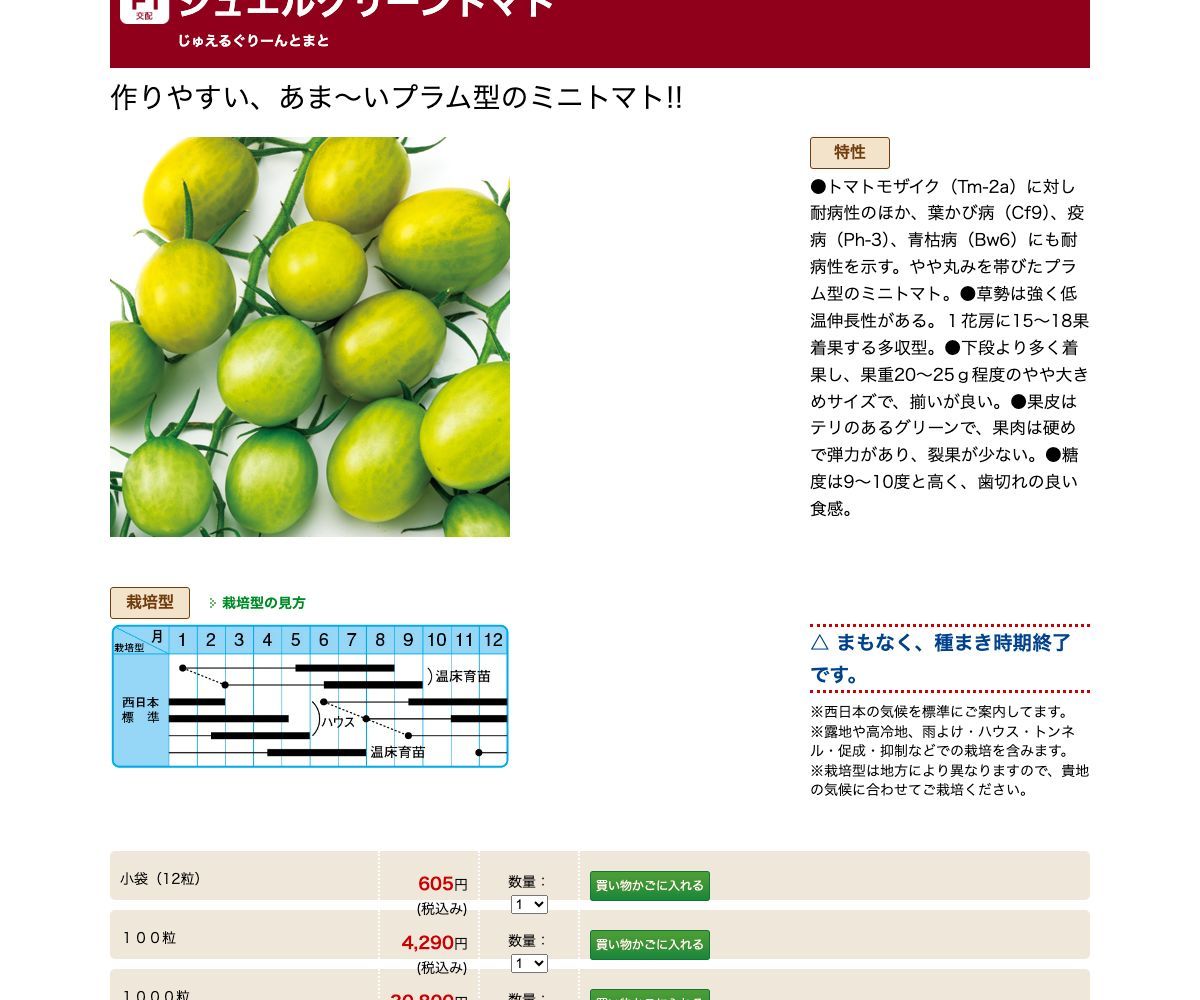 ジュエルグリーントマト