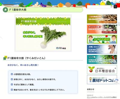 Ｆ1薬味辛大根の画像