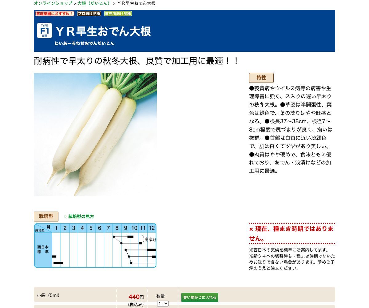 ＹＲ早生おでん大根