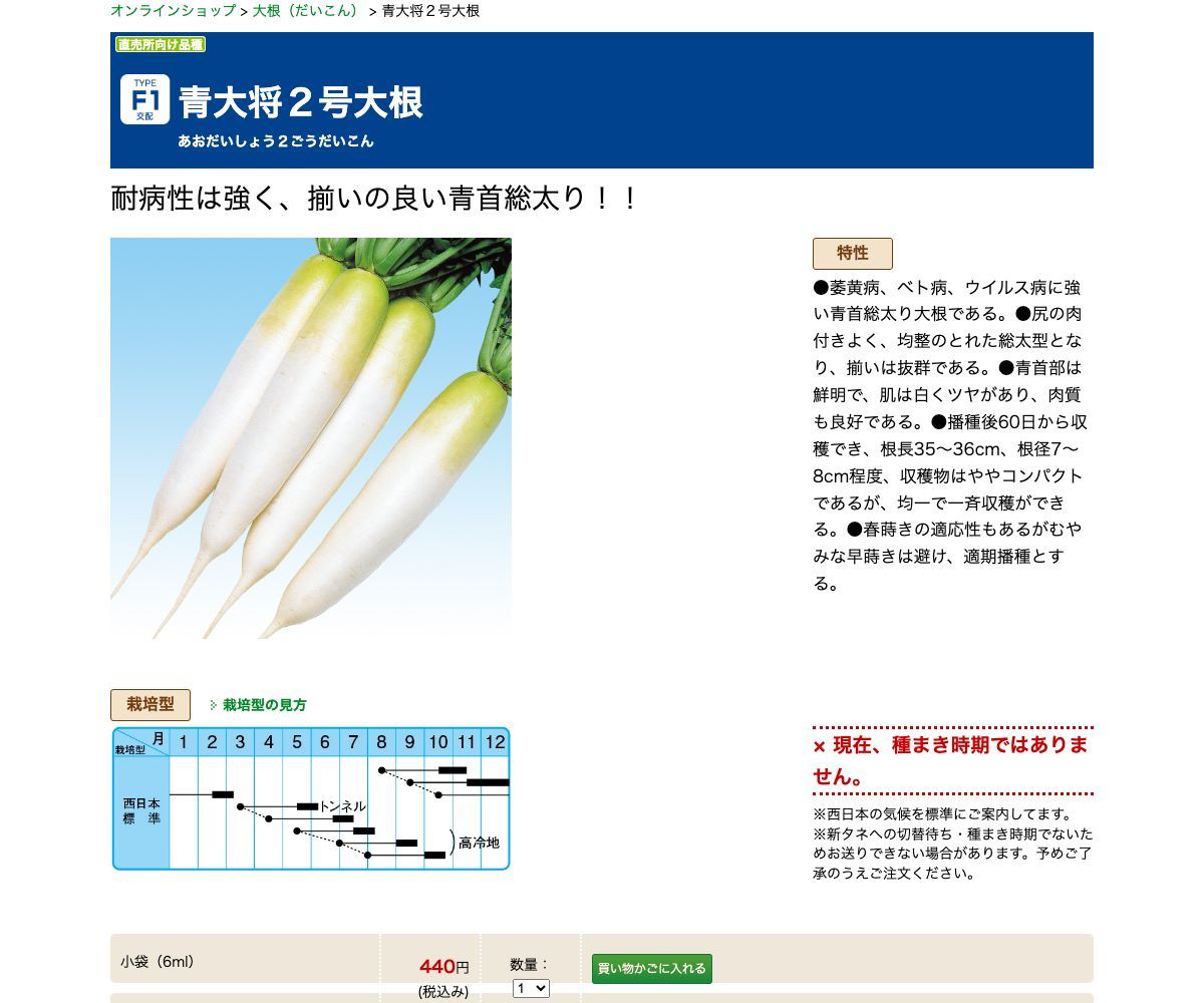 青大将２号大根