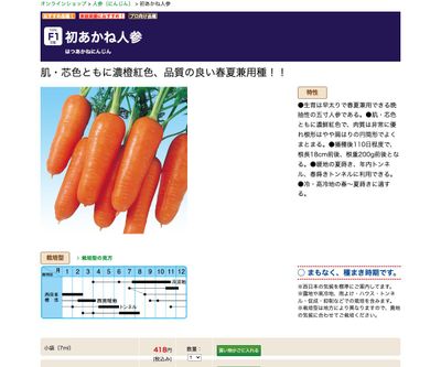 初あかね人参の画像