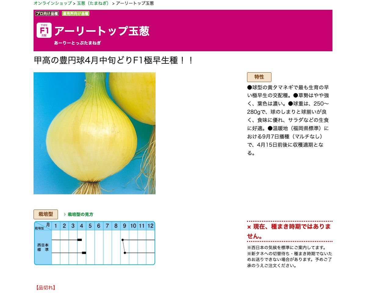 アーリートップ玉葱