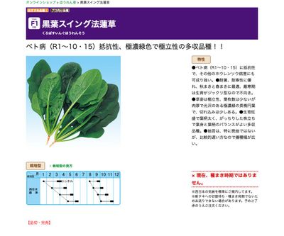 黒葉スイング法蓮草の画像