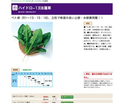 ハイドロ−13法蓮草の画像