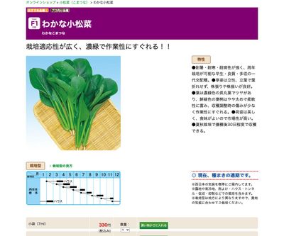 わかな小松菜の画像