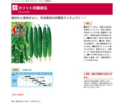 カリット四葉胡瓜の画像