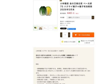 金の王様白菜 ベー太郎75の画像