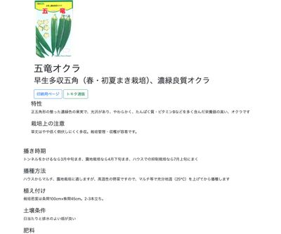 五竜オクラの画像