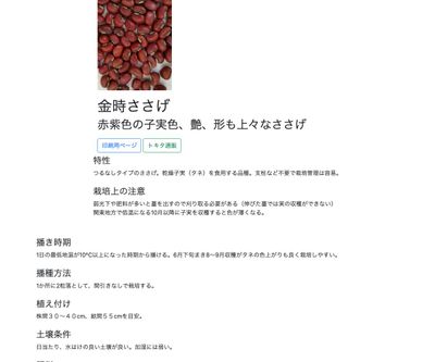 金時ささげの画像