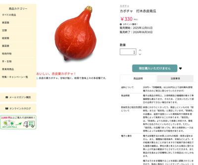 打木赤皮南瓜の画像