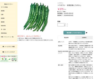 伏見甘長とうがらしの画像