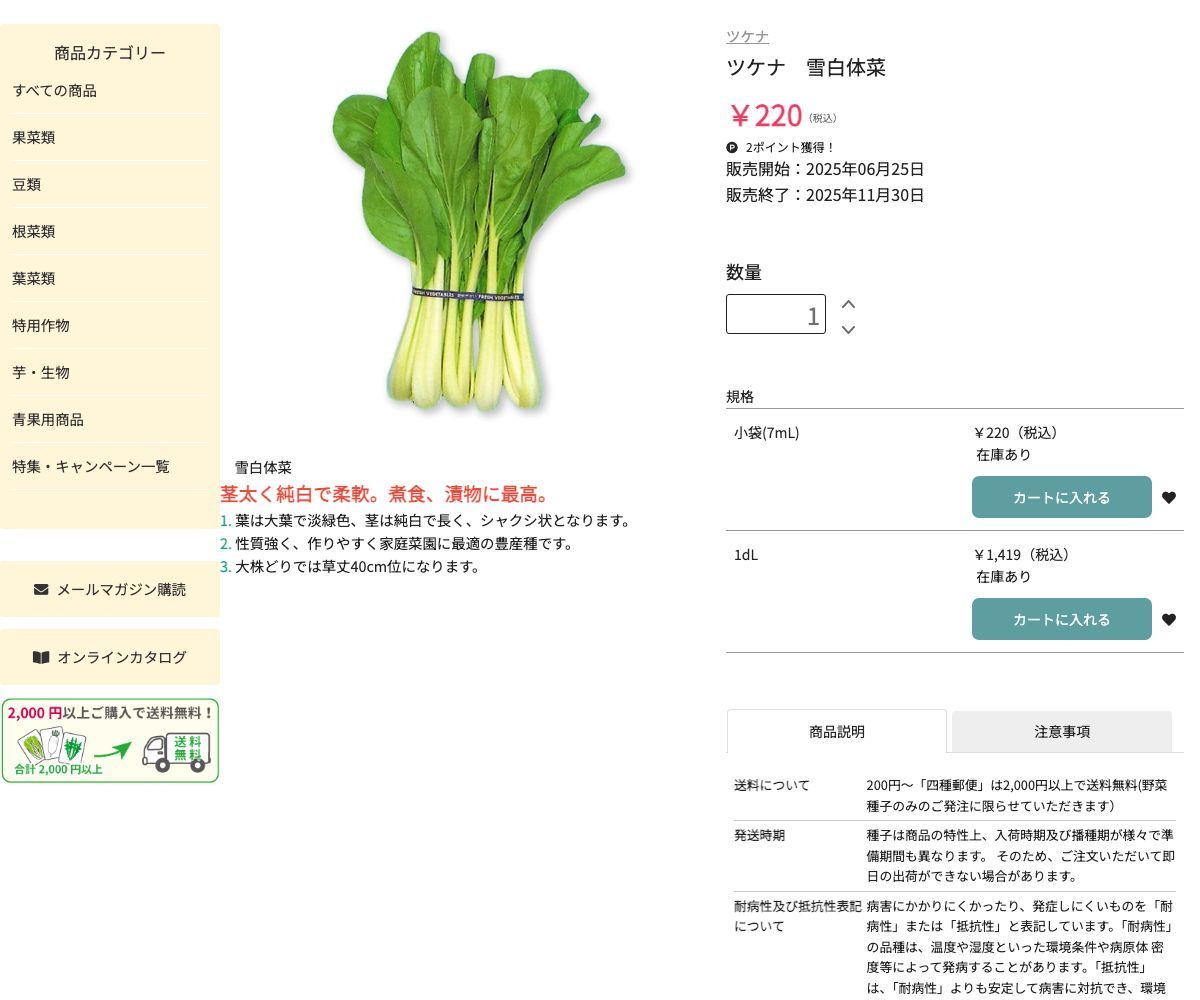 ツケナ 雪白体菜